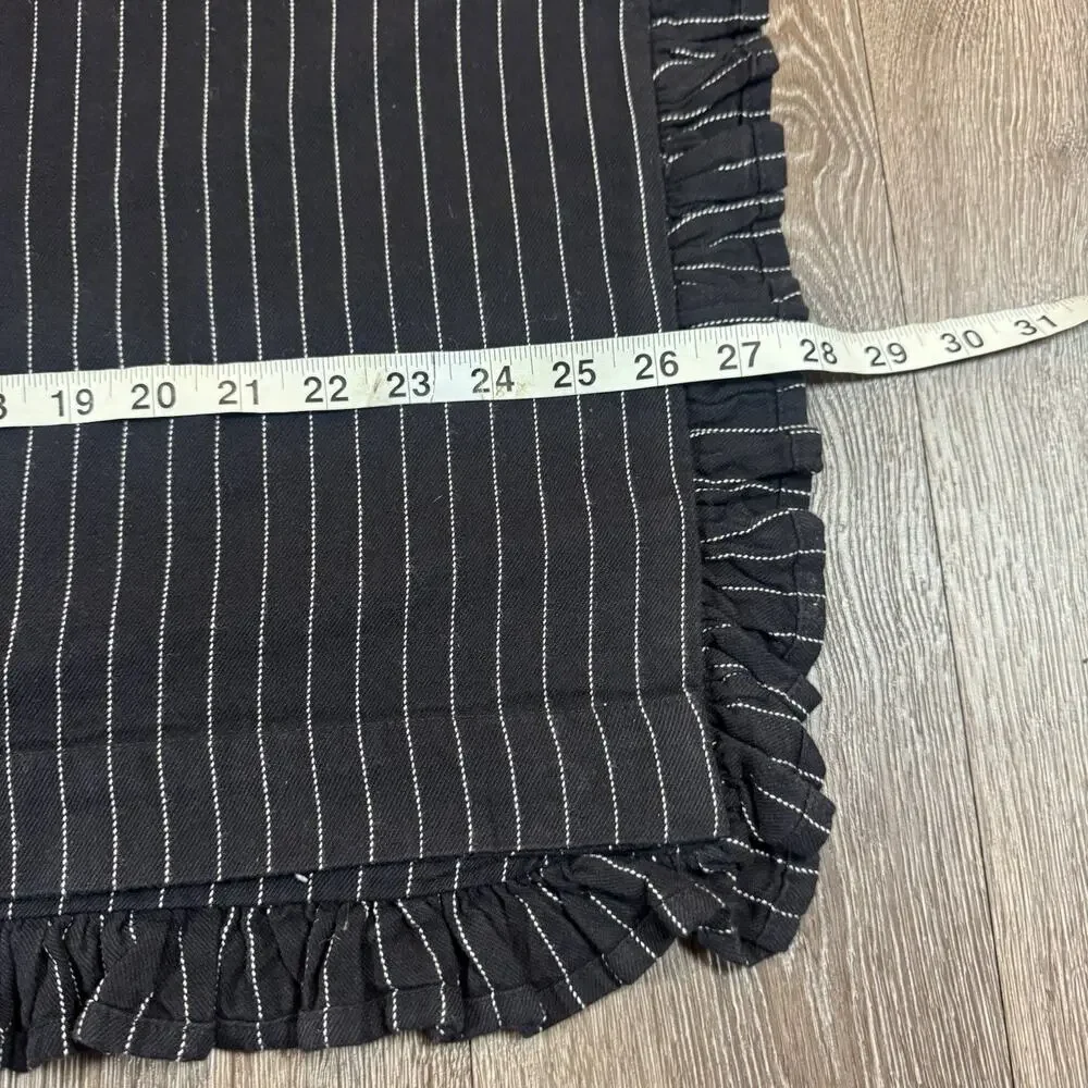 2 X Ralph Lauren Seville European Euro King Pinstripe Black & White Shams